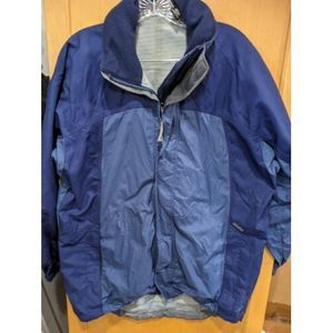 Vintage 90's Patagonia Shell Jacket Waterproof Hood Blue Men's Small‎